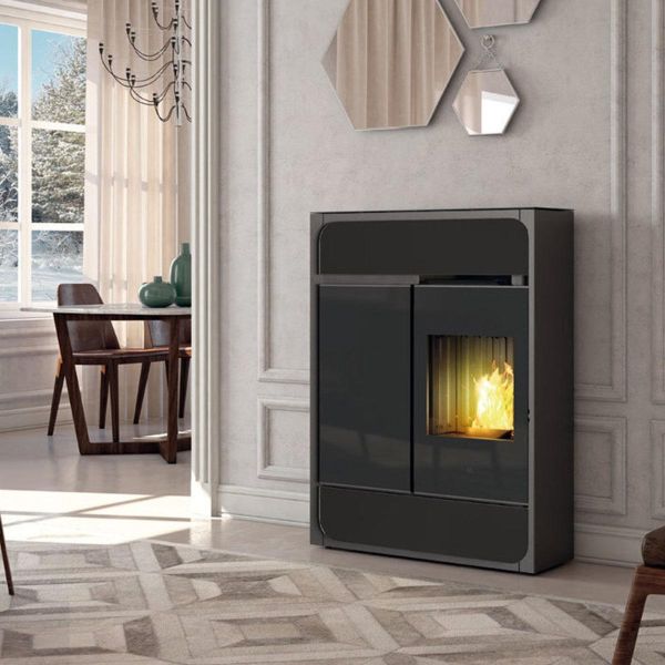 Pelletofen Edilkamin Bild Air Tight C Up 9,1 kW - Ausführung: Keramik Schwarz