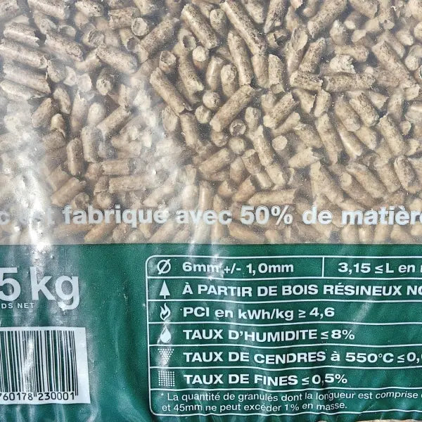 Holzpellets aus 100 % Nadelholz – EO2 DINplus – 15-kg-Sack