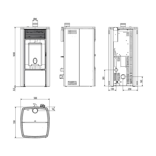 Pelletofen MCZ Ego Comfort Air 10 UP! 10 kW - Ausführung: White metal_302