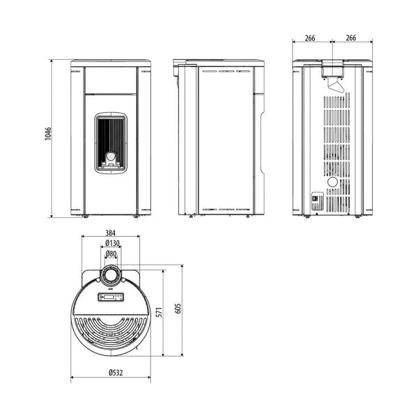 Pelletofen MCZ Hera Air 8 XUP! 8,2 kW - Ausführung: White metal_302