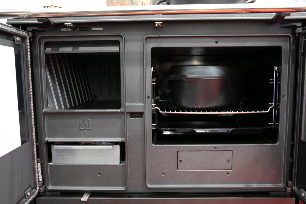 EEK A+ Holzherd Plamen 910 schwarz, externe Zuluft, 9 kW