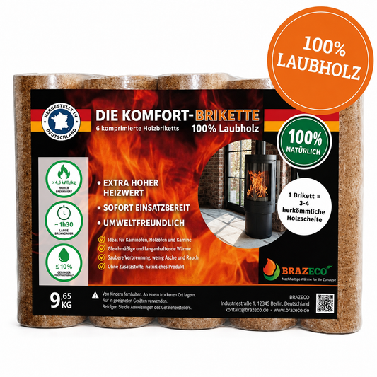 Komfort-Holzscheite aus 100 % Laubholz: Eiche, Buche, Kastanie, Pappel